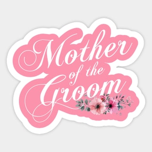 Simple and Elegant Mother of the Groom Floral Calligraphy Sticker